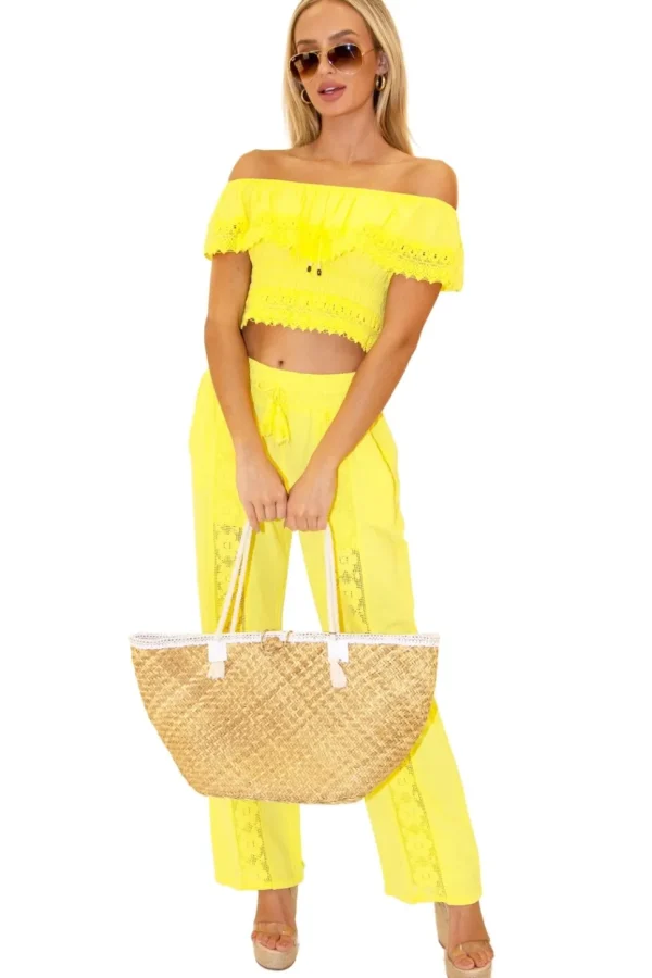 Magnolia' Crochet Front Detail Pants