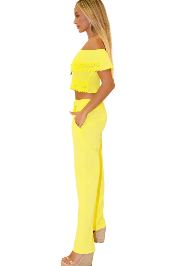 Magnolia' Crochet Front Detail Pants