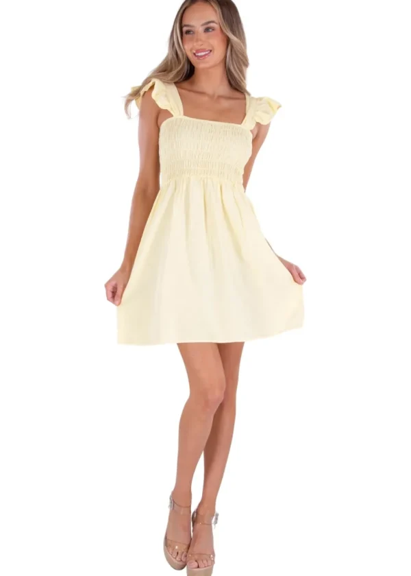 Malia' Ruffle Shoulder Mini Dress