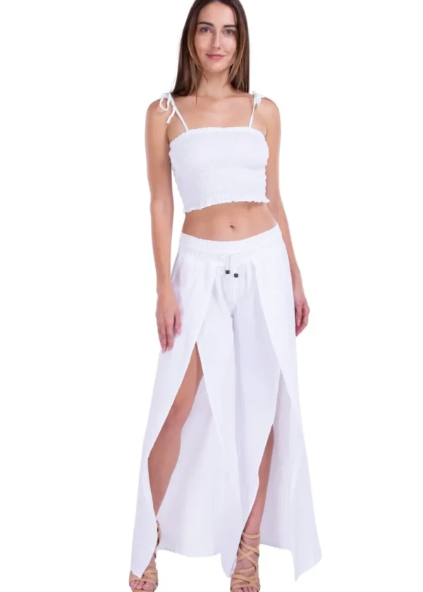 Mia' Shirred Tube Top White