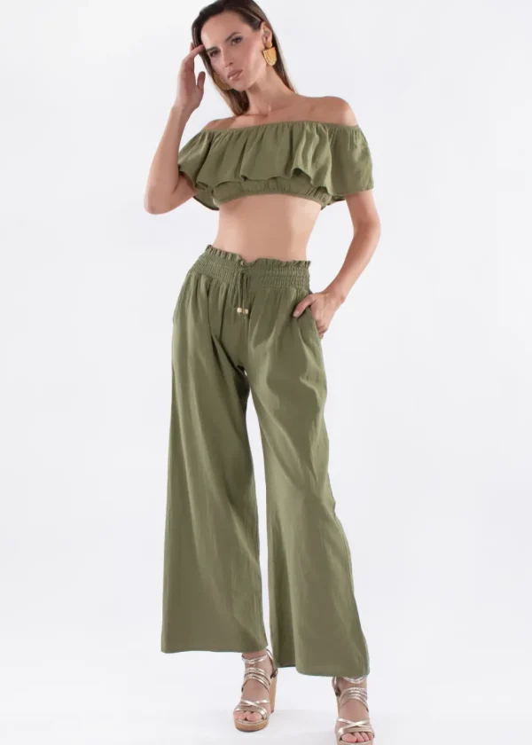Michaela' Paperbag Waist Wide Leg Pants