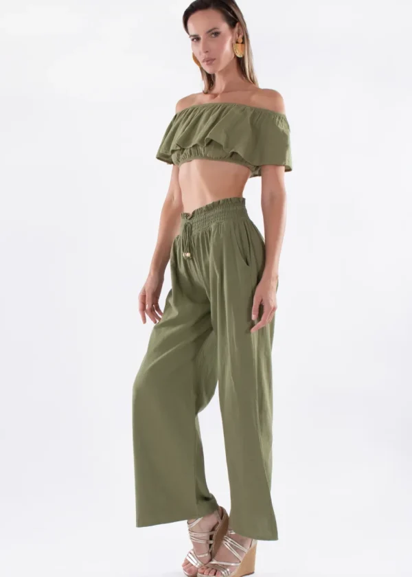 Michaela' Paperbag Waist Wide Leg Pants