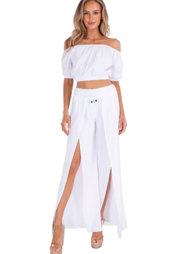 Mikayla' Front Split Flare Pants