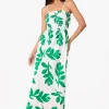 Milani' Print Green Cotton Maxi Dress