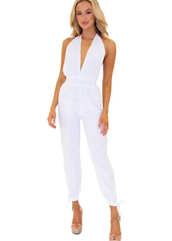 Oriana' Backless Halter Jumpsuit