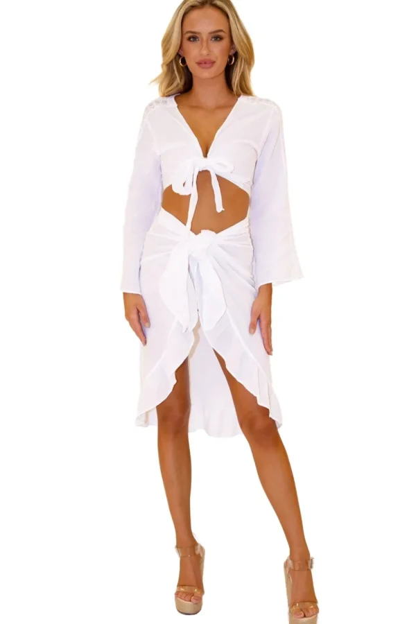 Penelope' Tie Front Top White