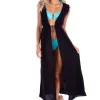 Roberta' Tie-Front Cover-Up Black
