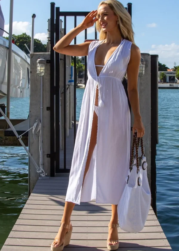 Roberta' Tie-Front Cover-Up White