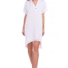 Selma' High Low Tassel Trim Tunic White