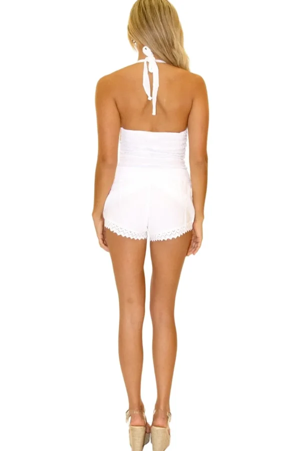 Serena' Belted Shorts White