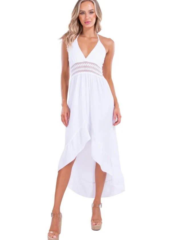 Serenity' High Low Dress White