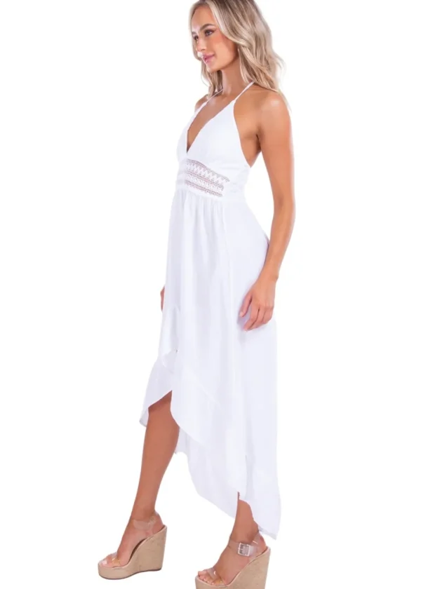 Serenity' High Low Dress White