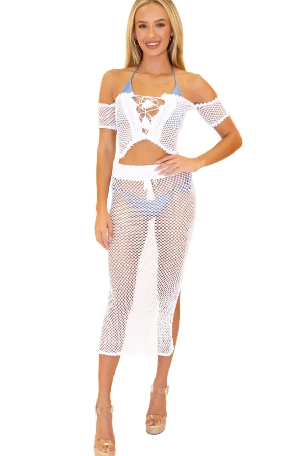 Stassie' Cotton Mesh Skirt