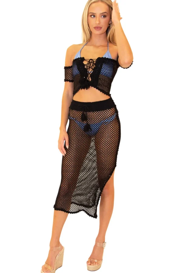 Stassie' Cotton Mesh Skirt