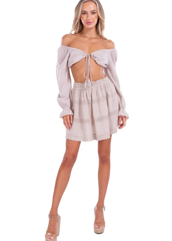 Tabitha' Long Sleeve Crop Top