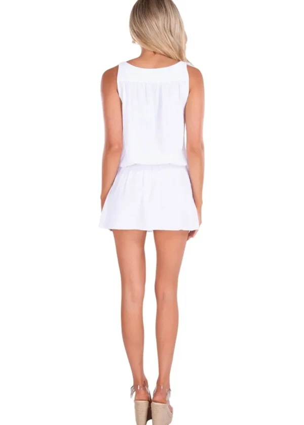 Valentina' Tassel V-Neck Cover-Up Dress White
